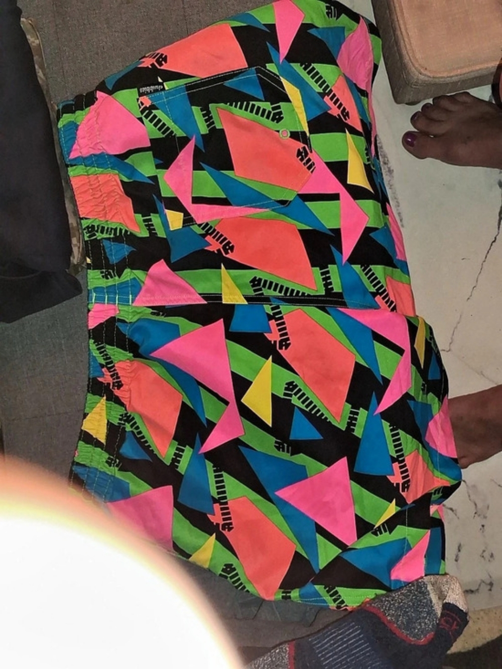 Chubbies Geometric Shorts Black & Pink Size Large